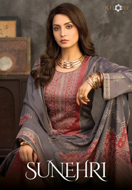 Sunehri By Kilory Gajji Silk Printed Handwork Dress Materials